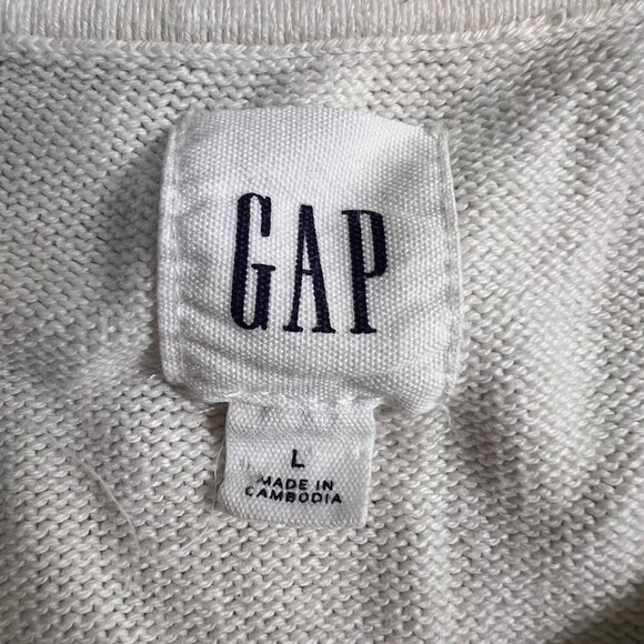 Fair Isle Academia Preppy Varsity White Sweater Teacher Cotton Equestrian Large - Picture 5 of 9